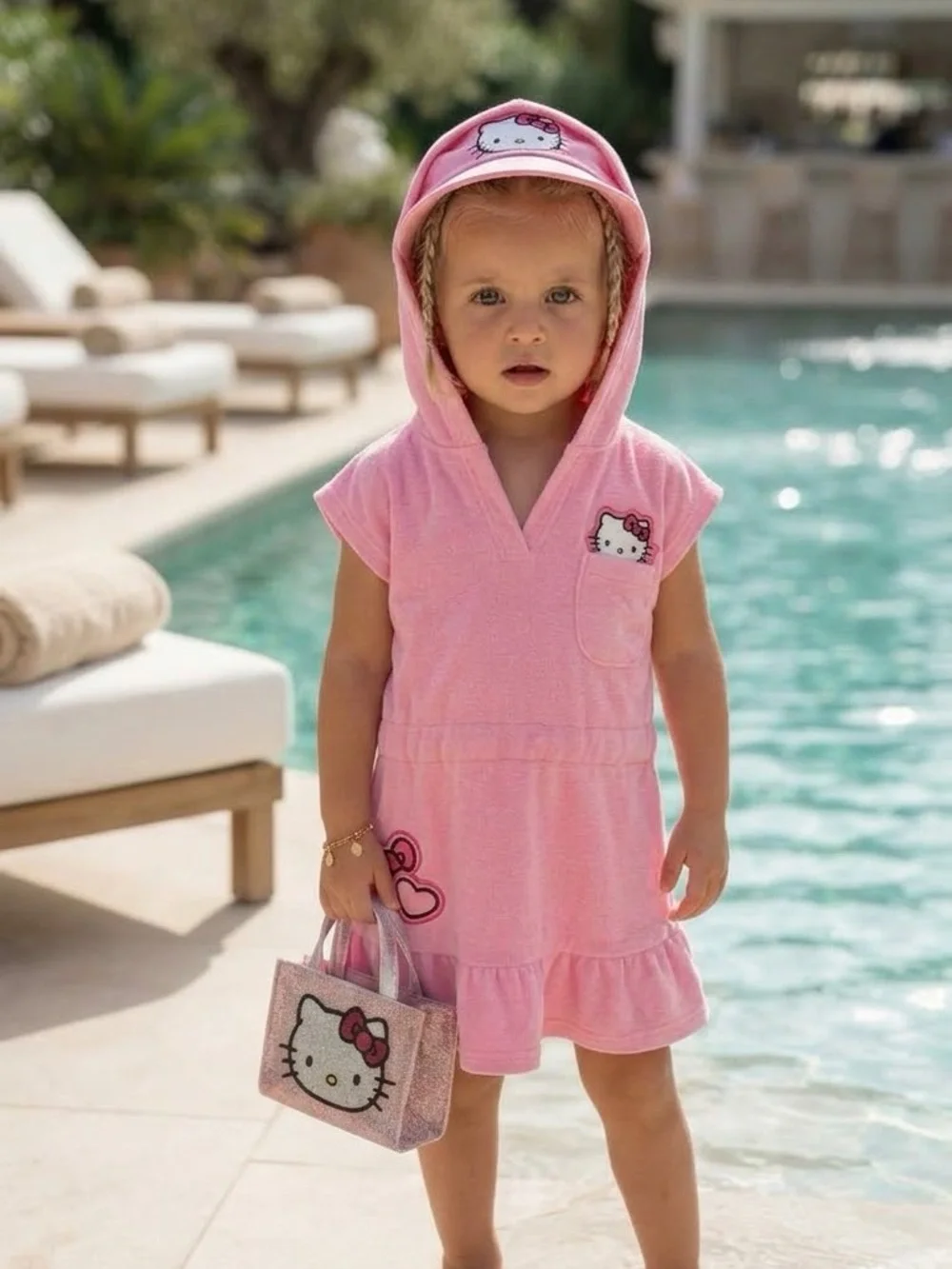 Sanrio Hello Kitty Girls 3 Pcs Swim Set With Hooded Cover Up Size 18 months NWT